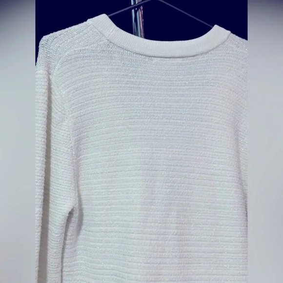 Ronny Kobo Beige V-Neck Long Sleeve Cardigan Sweater OS